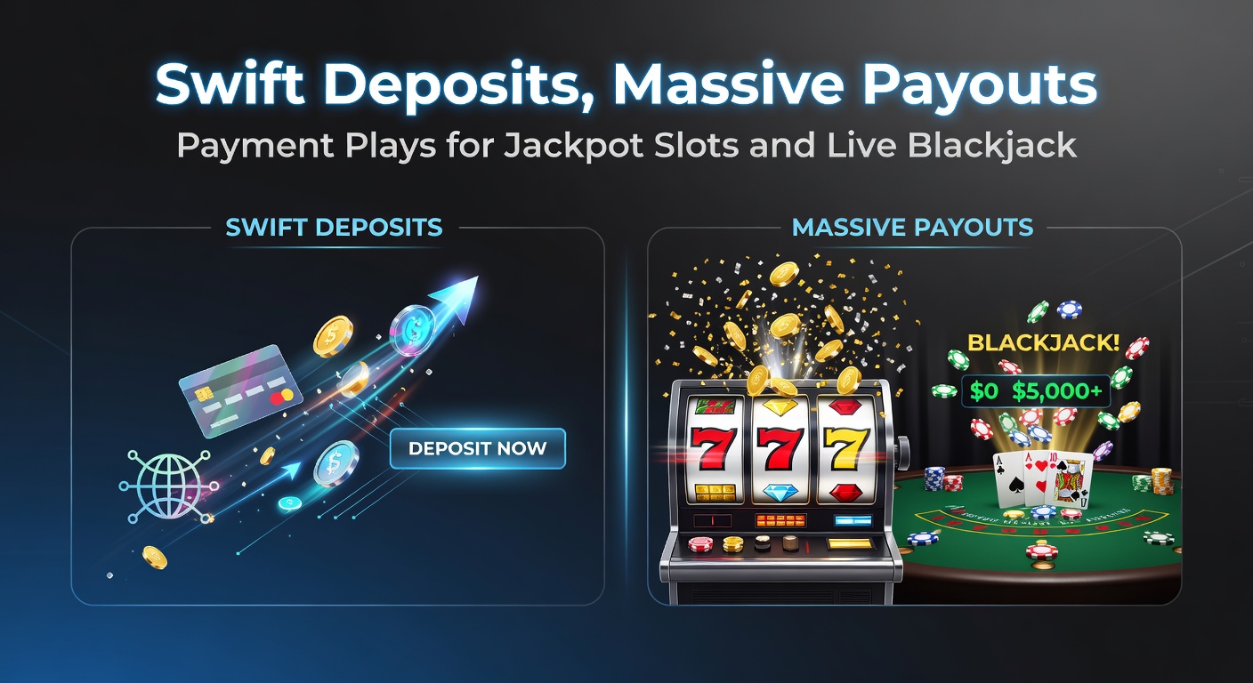 Grafik vergleicht Auszahlungszeiten verschiedener Methoden: E-Wallets in Stunden, Banküberweisungen in Tagen, bei einem Live-Blackjack-Tisch mit Stapeln von Chips